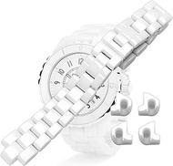 Ceramic Watch Strap Replacement for Chanel J12 Watch Genuine Ceramic 16/19mm (White, 16mm)