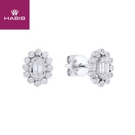 HABIB Baguette and Round Diamond Earring in 375/9K White Gold 265181022(E)