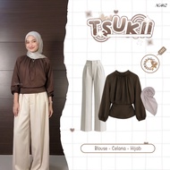 Lilydresses 3in1 set AG462 - One Set Teenage HijabWanita Trendy Outfit Ngafe College l Echa Blouse -