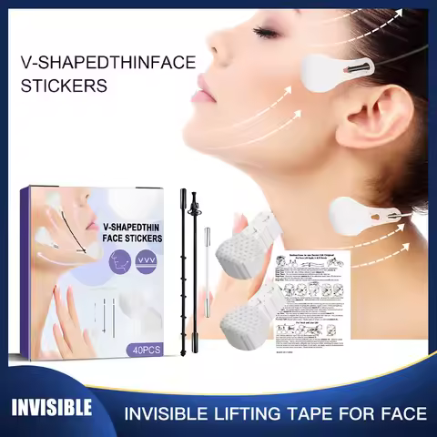 40Pcs Face Lift Tapes Instant Invisible Facial Lifting Stickers Thin Makeup Face Lifting Patch Wrink