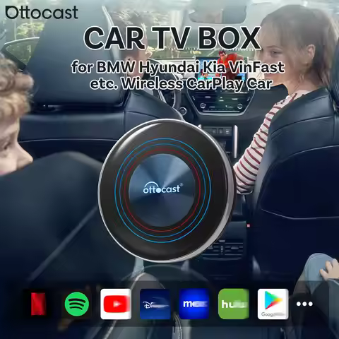 Ottocast I3 Ai TV Box For Hyundai Elantra IX35 2024 Wireless CarPlay Car Accessories Android 13 4GB 