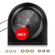 2" 52mm Fuel Level Gauge Car Meter White LED Light Black Rim Automotive Gauges 12V