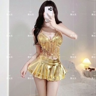D DS Bar gogo Costume Sexy Girl Group Dance DJ Collar Golden Jazz Fashion Suit Y A 9 I