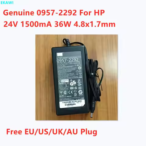 Genuine 0957-2292 24V 1500mA 1.5A 36W 0957-2483 AC Power Adapter For HP Scanjet Printer G4050 4850 P