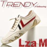 Genuine Cow Leather Shoes Hand Stitching Cow Leather Outdoor Lace Up Men Shoes Loafers Casual Shoes 