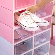 Rak Kasut Plastik Bertutup Shoe Organiser Box Storage Colorful PP Plastic Rack Cabinet Kotak Kasut P