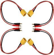 4pcs Charging Cable XT90 Male to 4mm Banana Plug with 14AWG 30cm/11.8in Cable for RC