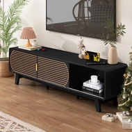 Mid Century Modern Tv Stand For 55/60/65 Inch Tv, 62 Tv Console Table With Fluted Sliding Doors, Ent