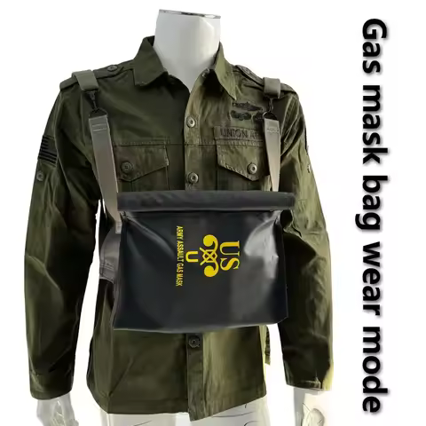 WW2 US Soldier Gas Mask Bag Waterproof Material Outdoor Storage Sports Bag Performance Props Gas Mas