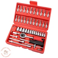 46pcs Socket Combination Set 1/4 Inch DIY Repair Tool Kit
