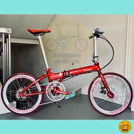 Fnhon Blast 22” • 9 Speeds Shimano Sora • Litepro Aero • Folding Foldable Foldie Fold Bicycle Bike • 451 tyres • 20” inches Blood Red • Liverpool Mo Salah Van Dijk Crius Velocity Master Gust Tornado Dahon Tern Bifold • Customise My Bicycle