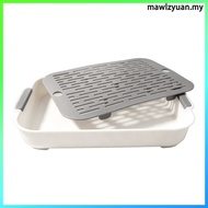 White PP Litter Box with Anti- Fence for Small Pets Training Toilet