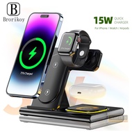 15W 3 in 1 Foldable Wireless Charger Station For Samsung Phone 17 16 Airpods Pro iWatch 10 9 8 7 Fas