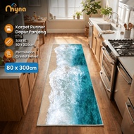 Karpet Runner Dapur Panjang 80x300cm Crystal Velvet Tapak Bintik Untuk Kabinet Katil Sliding Door | 