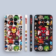 Cartoon Ironman Spiderman Marvel Side Printed Liquid Silicon Phone Case For HUAWEI Mate 40 30 20 10 P50 P40 P30 P20 P10 Nova 3E 4E Pro Plus Lite 2018 5G