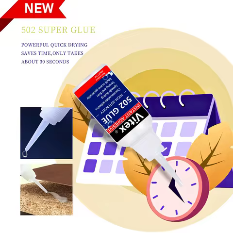 Vitex 20ml 502 Super Glue Quick-drying Cyanoacrylate Instant Leather Rubber Glass Wood Metal Strong 