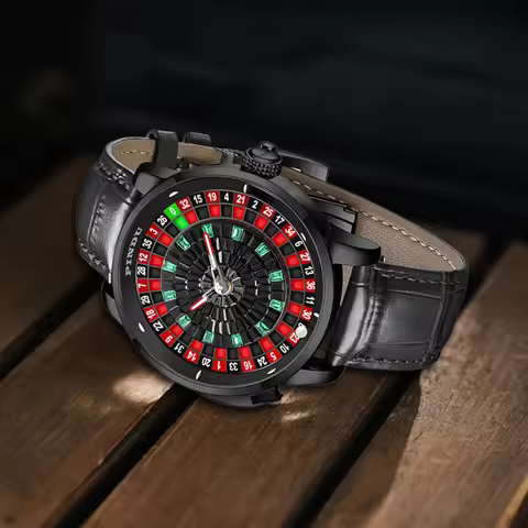PINDU Watch Top Brand Luxury Upgraded Version Button Roulette Men's Mechanical NH35A Watch Stainless