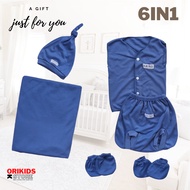 (6in1)Bundle Newborn Set Package Set Clothes Pants Swaddle Hat Sartaki Newborn Baby Plain