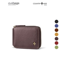 COUNTRY HIDE SEMPRE Top Grain Cowhide RFID Blocking Bi-Fold Mid Flip Full Zipper Wallet CH00-HW2016