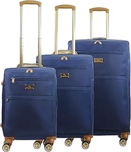FUL Tommy Bahama Rolling Luggage, Soft Sided Suitcase with Spinner Wheels, Blue, 3 Piece Set, Tommy 