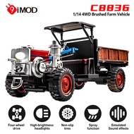 Tractor Toy 9IMOD C8836 RC Car 4WD 1/14 Scale 2.4GHZ Rear Panels Can Be Opened Remote Control Farm V