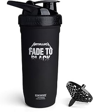 Smartshake Rockband Reforce Stainless Steel Protein Shaker Bottle 700 ml | 23 oz - Leakproof Screw-o