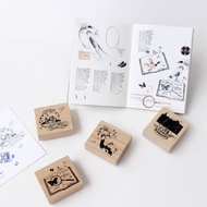 草莓浣熊 木製手帳印章