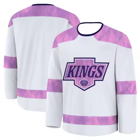 Hockey Jersey - White with Pink/Purple Accents Unique Patterned Design Athletic Jersey 3d HD Prints