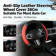 37cm leather wear-resistant anti-slip steering wheel cover Car Bling steering wheel