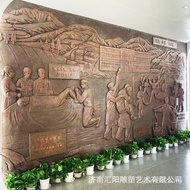 Embossed Mural View Area Classical History Embossed Decorative Glass Steel Square Copper Campus Cult