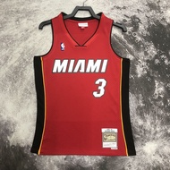 Hot compress jersey men's Miami Heat Dwyane Wade Mitchell&Ness hardwood classic red jersey