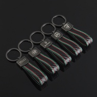 In Stock Alfa Romeo Fiat Abar Maserati Leather Carbon Fiber Car Metal Keychains Pendant FdFG