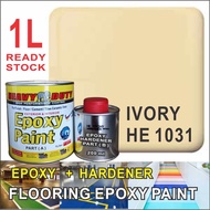HE 1031 IVORY ( 1L ) EPOXY PAINT ( HEAVY DUTY BRAND ) CAT EPOXY LANTAI / Heavy Duty Protection / CERAMIC TILE CEMEN