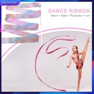 [whiskyy.my] 2M Dance Ribbon Stage Show Prop with Twirling Stick Kid Sport Performance Strip Rhythmi