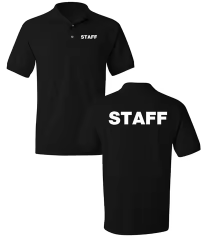 Staff Sport Polo Dry Blend Silkscreen Front Back Y2K White America Retro Street Minimalist and Fashi