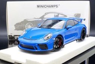 【MASH_2館.】現貨特價 Minichamps 1/18  Porsche 911 (991) GT3 2018 藍