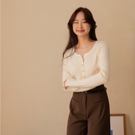 avo Payson soft cardigan Long-Sleeved Knitted This Model Has A Little V-Neck Detail Making It Look N