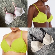 H&m Hush Acid Lime Lace Plunge Bra Import Branded 34B 34C 34D 36B 36C 38B 38C Bh Pushup Max Fashion