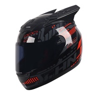 Hot selling fashion decals motorcycle full face helmet horns HNJ devil moto bike racing speed helmet