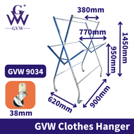 GVW【9113/9114】Foldable Stainless Steel Clothes Hanger Clothes Drying Rack Rak Penyidai Baju Ampaian 