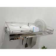 Kệ Chén 1 Tầng Có Khay Hứng Nước Inox SUS 304