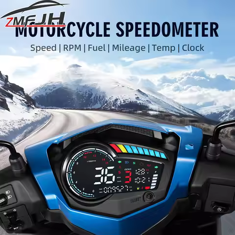 LED Motor Speed Gauge Motorcycle Digital RPM Tachometer Gear Clock Display For YAMAHA Y15 Y15ZR V1 S