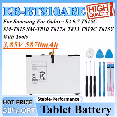 3.85V 5870mAh EB-BT810ABE Tablet Battery For Samsung For Galaxy S2 9.7 T815C SM-T815 SM-T810 T817A T