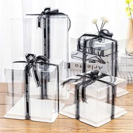 cake box 4/6/8/10/12 inch heighten transparent cake box birthday gift box packaging white base