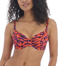 Tiger Bay Plunge Underwire Bikini Top (200702),32E,Sunset