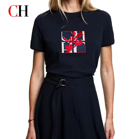 CH Summer Fashion Versatile Slim fit T-shirt High quality Selected Product 2026 New Embroidered Vers