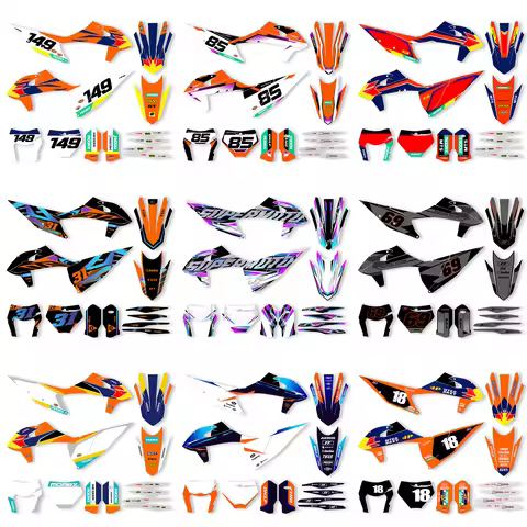PowerZone Custom Team Motorcycle For KTM SX SXF MX 19-22 EXC XCW 20-23 125 to 500cc Graphics Backgro