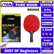 STIGA BOUNCE 3 STAR READY MADE TABLE TENNIS BLADE PING PONG KAYU PADDLE BAT  RACKET