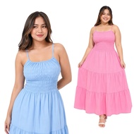 Reese dress S-2XL adjustable strap garterized smocked bust and waist chic preppy elegant minimalist
