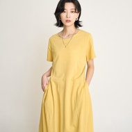 時間種子剪接長洋裝-酸檸檬